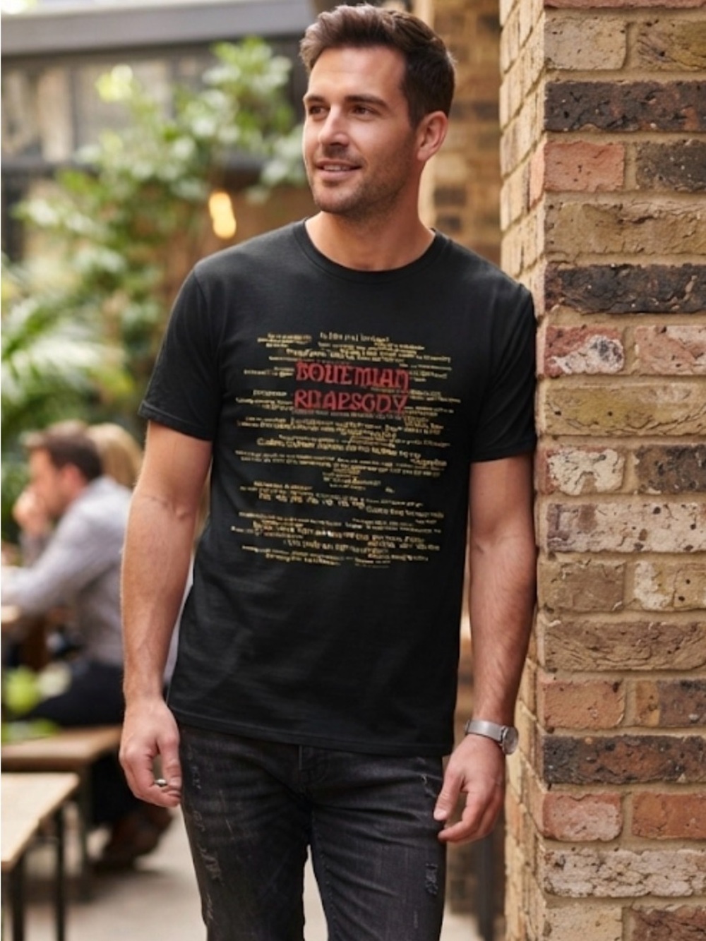 Queen “Bohemian Rhapsody” Graphic Band Tee XL Black Rock T-Shirt